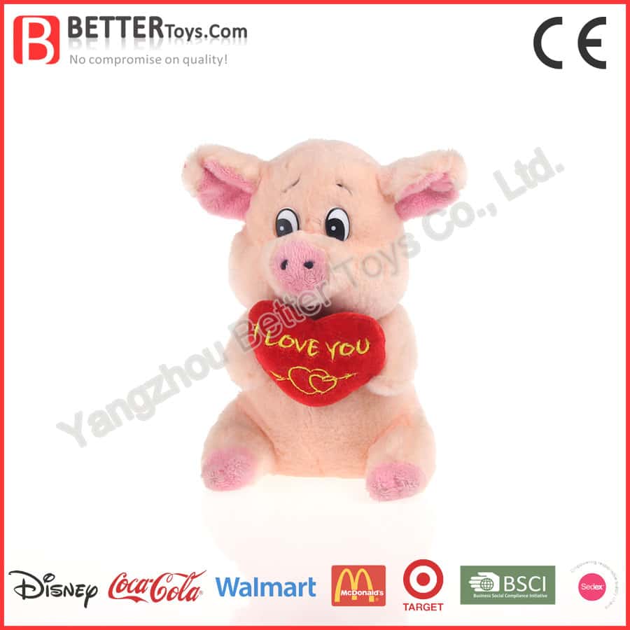 Plush Toy Pig for Valentine's Day